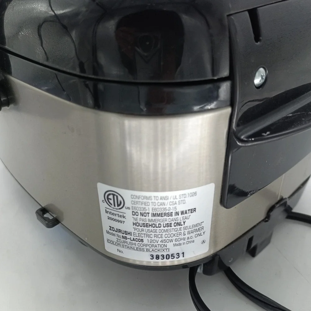 Zojirushi NS-LAC05 3-Cup Fuzzy Logic Rice Cooker & Warmer 450W 120V *NEEDS POT*